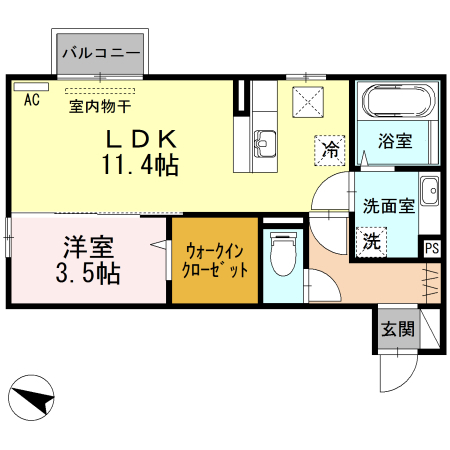 新潟県新潟市東区中山５（アパート）の賃貸物件の間取り