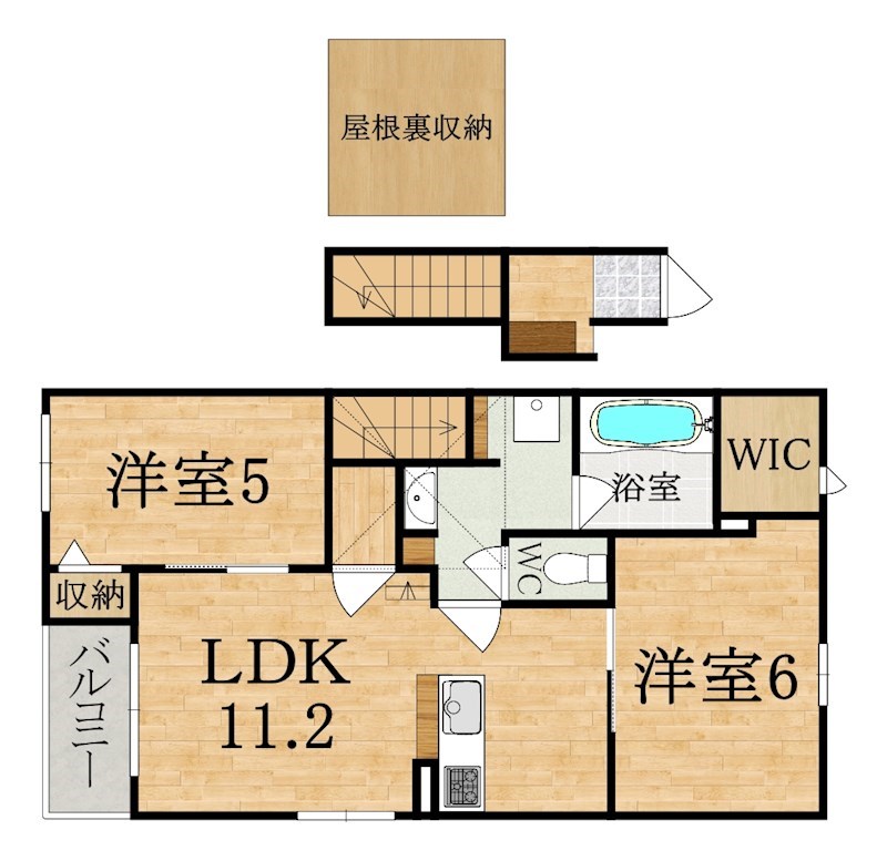 橿原市中曽司町のアパートの間取り