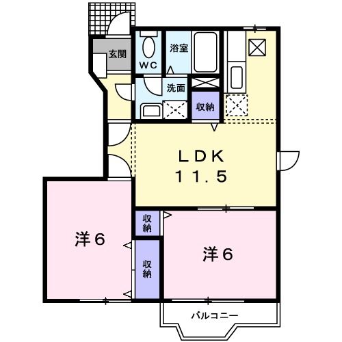 日立市折笠町のアパートの間取り