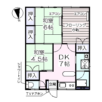 【郡山市富久山町久保田のアパートの間取り】