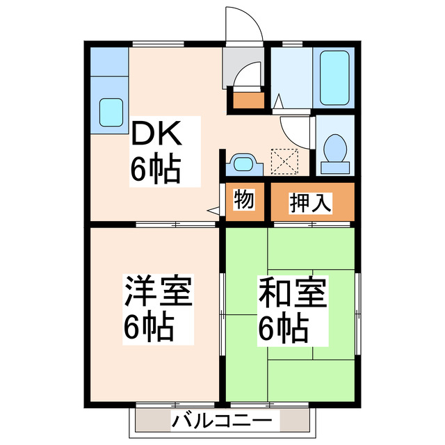 合志市須屋のアパートの間取り