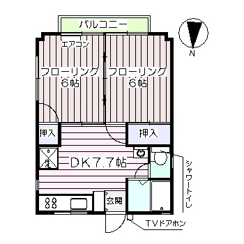 郡山市富田町のアパートの間取り