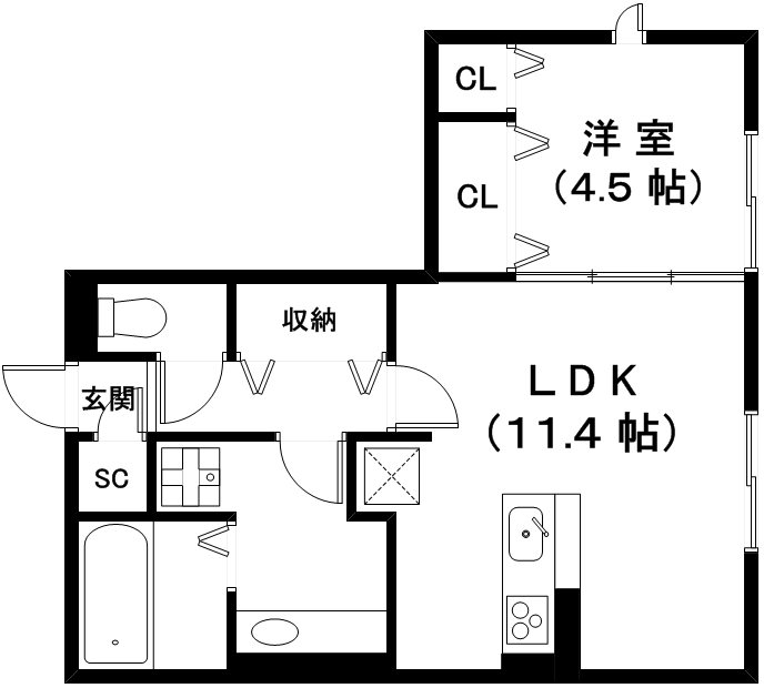 栗東市岡のアパートの間取り