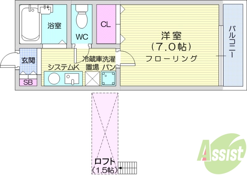 クリスタルパレス弐番館の間取り