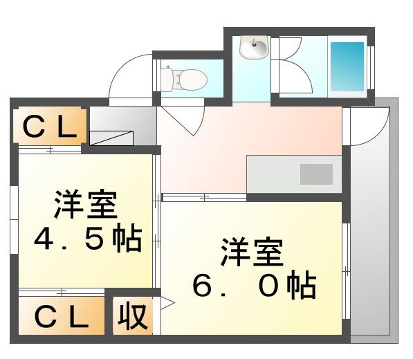 福山市神辺町大字川北のマンションの間取り