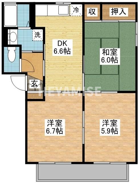 シャーメゾン桜　Ｂ棟の間取り