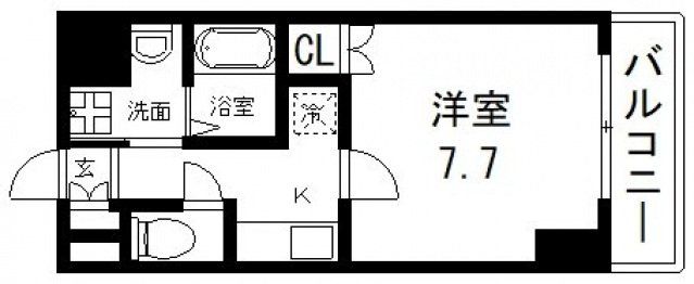 東大阪市足代新町のマンションの間取り