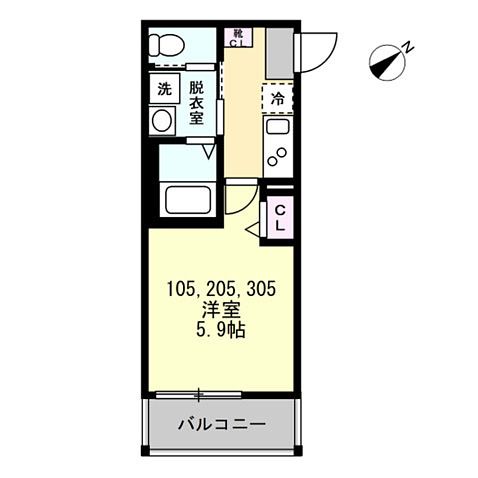 藤沢市鵠沼海岸のアパートの間取り