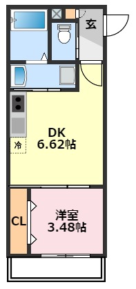 流山市向小金のアパートの間取り