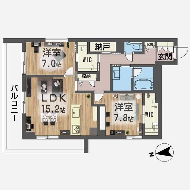 三郷市谷中のマンションの間取り