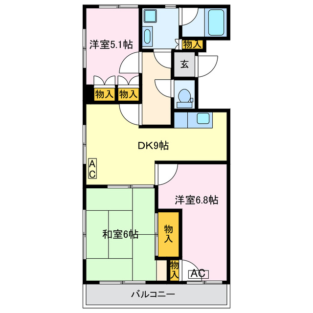 西尾市西幡豆町のマンションの間取り