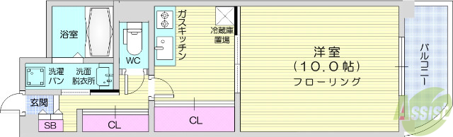 【仙台市青葉区上杉のマンションの間取り】