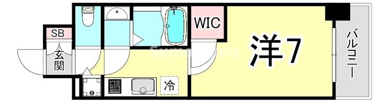 神戸市中央区中町通のマンションの間取り