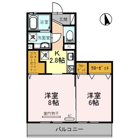 甲賀市水口町北泉のアパートの間取り