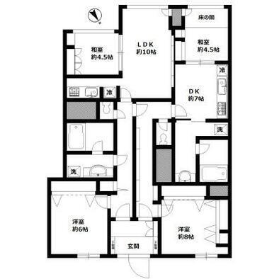 東京都新宿区西新宿６（マンション）の賃貸物件の間取り
