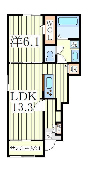 我孫子市都部のアパートの間取り