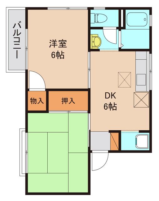 流山市鰭ケ崎のアパートの間取り