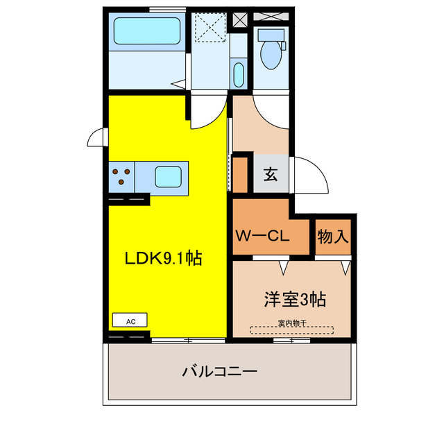 【大垣市木戸町のアパートの間取り】