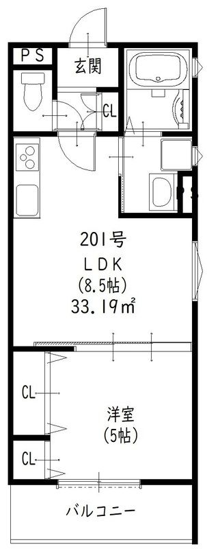 大阪市西淀川区福町のアパートの間取り