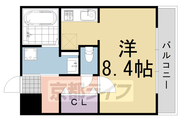 京都市西京区桂坤町のマンションの間取り