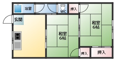 富田林市若松町のアパートの間取り