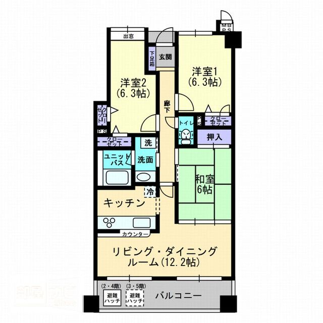 高松市桜町のマンションの間取り