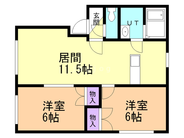 札幌市白石区東札幌三条のマンションの間取り