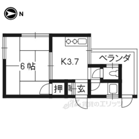 京都市伏見区深草西浦町６丁目のアパートの間取り