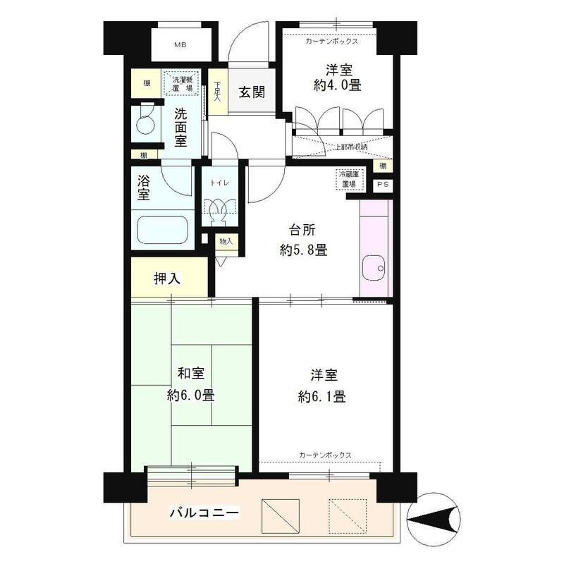 川崎市幸区南幸町のマンションの間取り