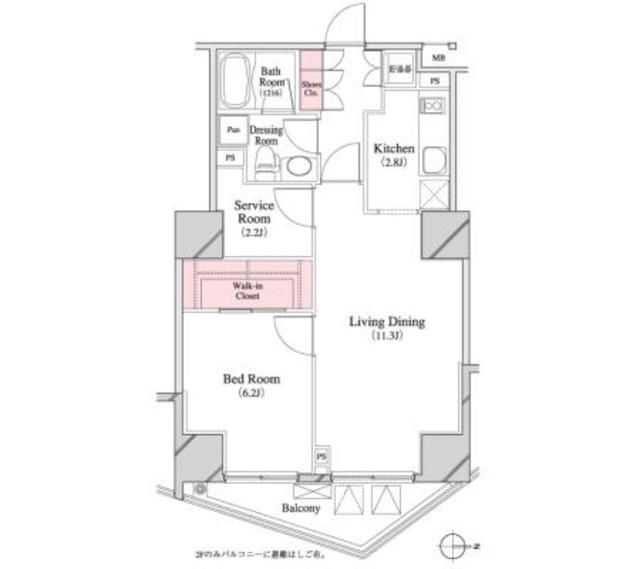 中央区八丁堀のマンションの間取り