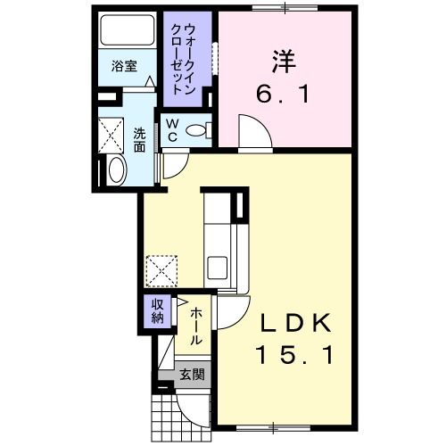 旭川市忠和五条のアパートの間取り