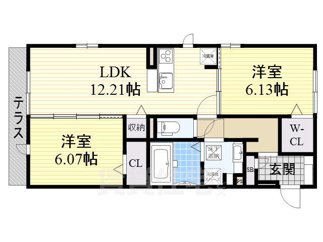 【堺市堺区東湊町のアパートの間取り】