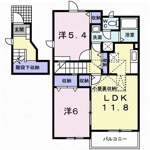 ド－ン新春日　Ｂの間取り