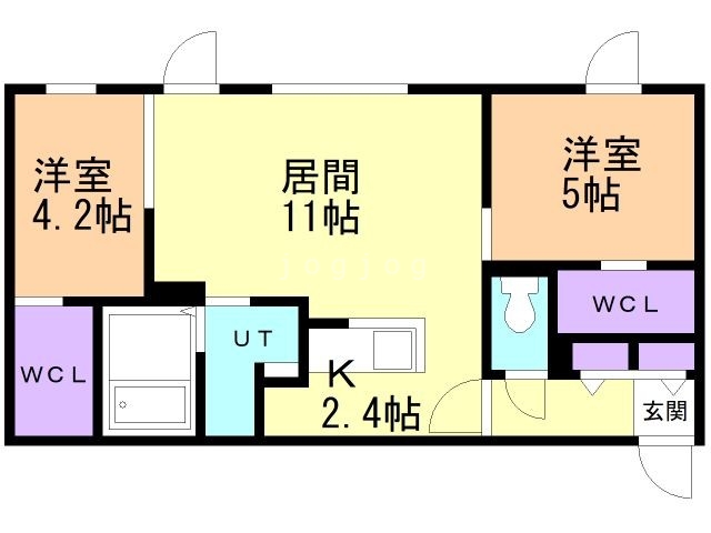 札幌市西区発寒七条のマンションの間取り