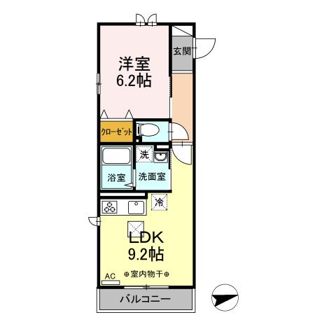 【横浜市中区西之谷町のアパートの間取り】