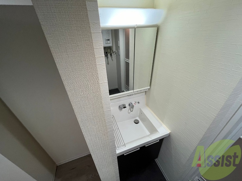 洗面設備　シャンプードレッサー。身支度はここでばっちりですね。