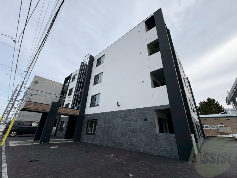 建物外観　外観予想パース　札幌市豊平区月寒西「仮）月寒西１－９ＭＳ」