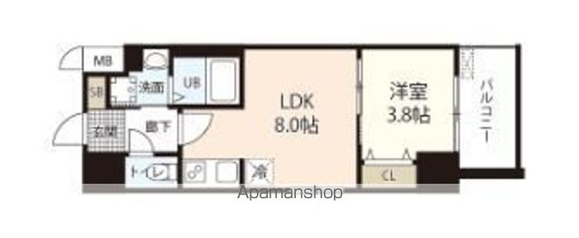 岡山電軌東山本線 西大寺町・岡山芸術創造劇場ハレノワ前駅 徒歩3分 15階建 築4年の間取り写真