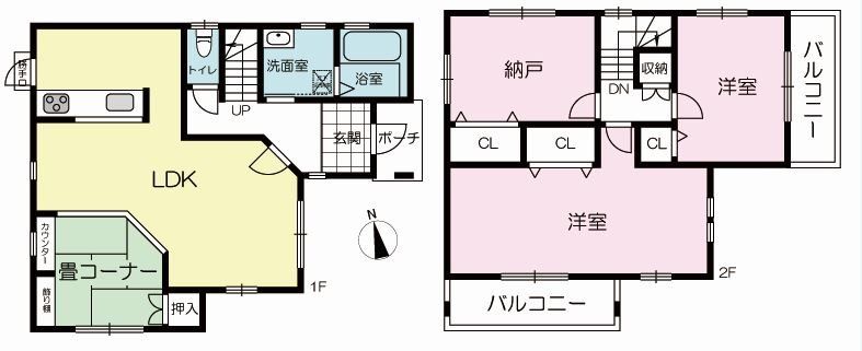 梅ケ谷戸建の間取り写真