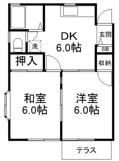 グリーンハイツAの間取り写真