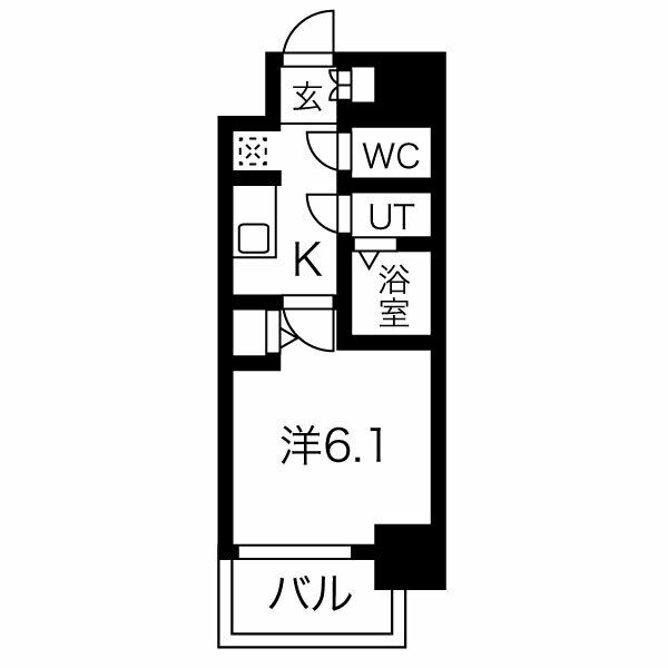 地下鉄名城線 上前津駅 徒歩6分 12階建 築5年の間取り写真