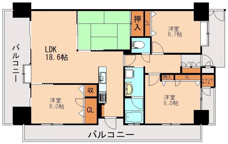 エバーライフ新飯塚の間取り写真