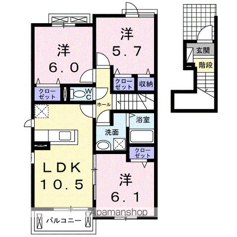 ＪＲ東海道本線 浜松駅 バス乗車時間：12分 最寄りバス停で下車 徒歩10分 2階建 築14年の間取り写真