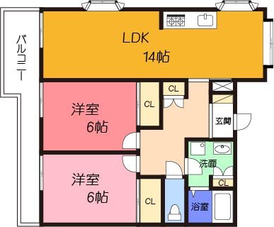 ＪＲ東海道本線 摂津富田駅 徒歩44分 3階建 築32年の間取り写真