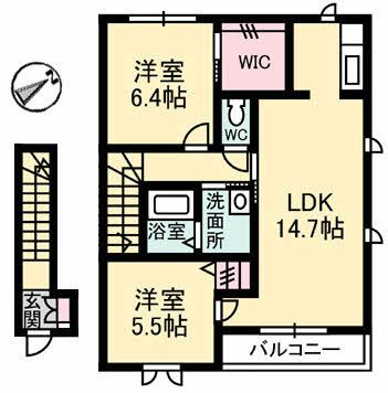 グランドメゾン水呑 A棟の間取り写真