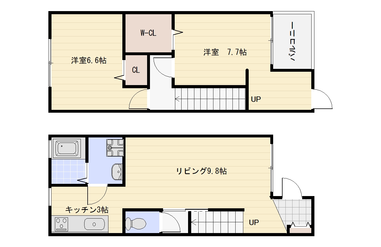 地下鉄谷町線 喜連瓜破駅 徒歩7分 2階建 築19年の間取り写真