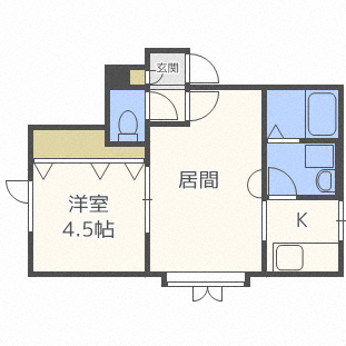 北海道札幌市白石区北郷一条８（アパート）の賃貸物件の間取り