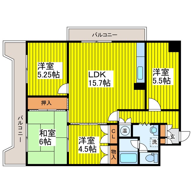 札幌市北区北六条西のマンションの間取り