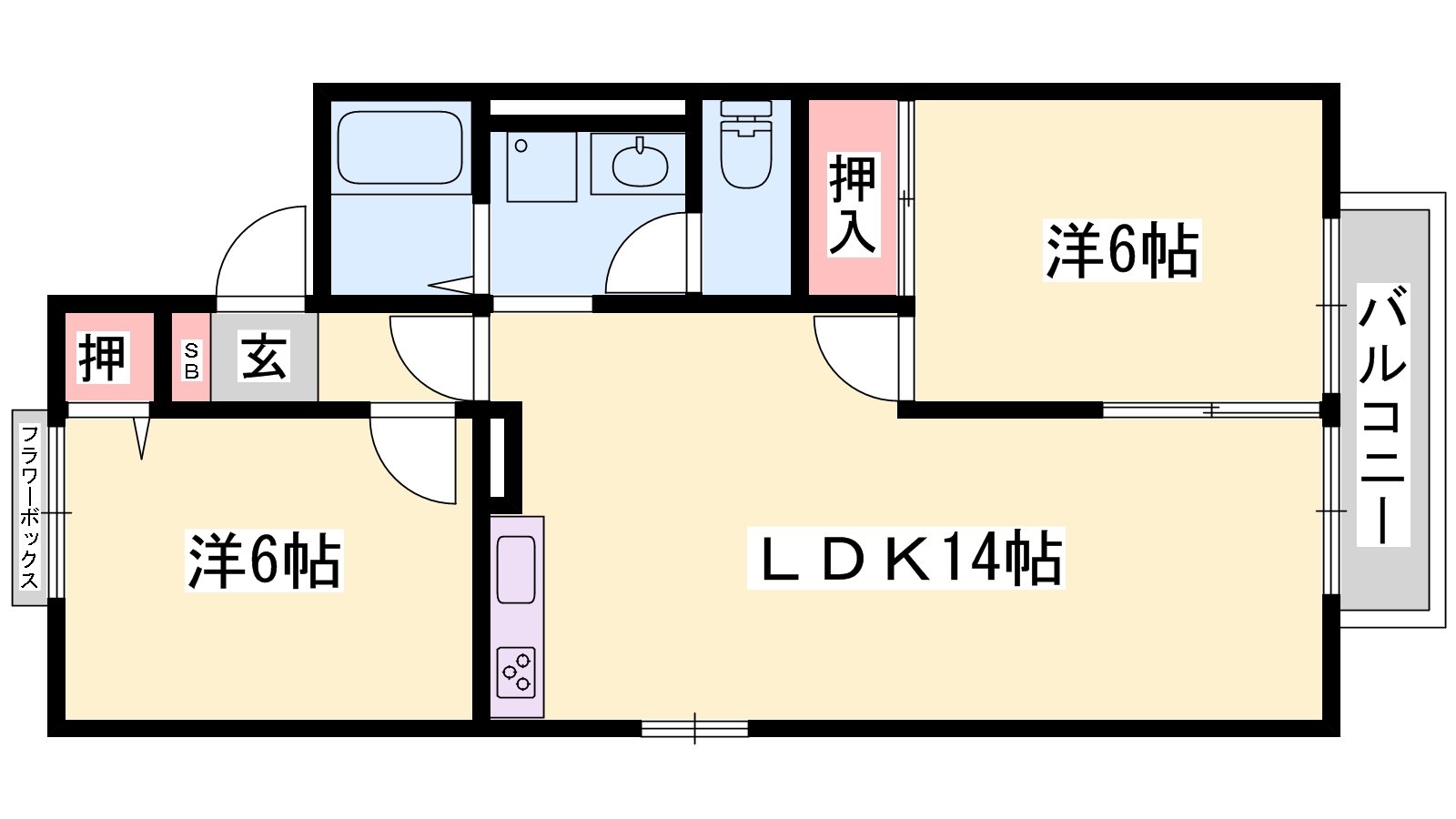 揖保郡太子町老原のアパートの間取り