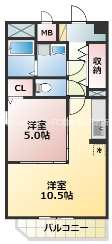 熊本市東区長嶺西のマンションの間取り